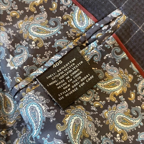 James Tattersall Navy Blue Plaid Cotton Blend Blazer 40S - Picture 9 of 9